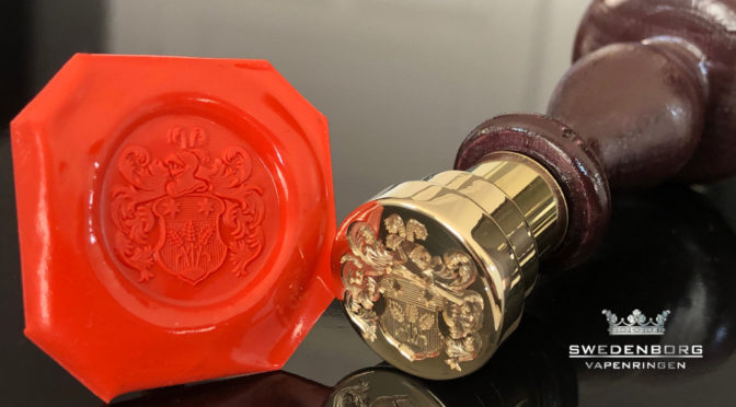 Sigillstämpel med vapen gravyr eller monogram, Stockholm riddarhuset